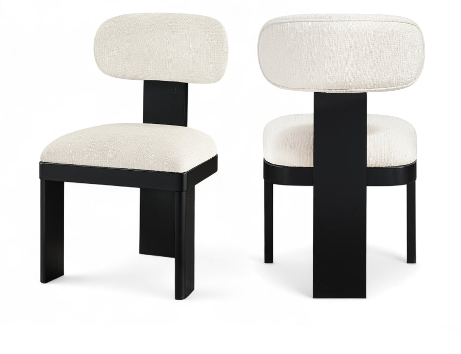 Timbra Linen Textured Fabric Upholstered Dining Chair