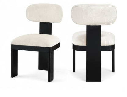 Timbra Linen Textured Fabric Upholstered Dining Chair