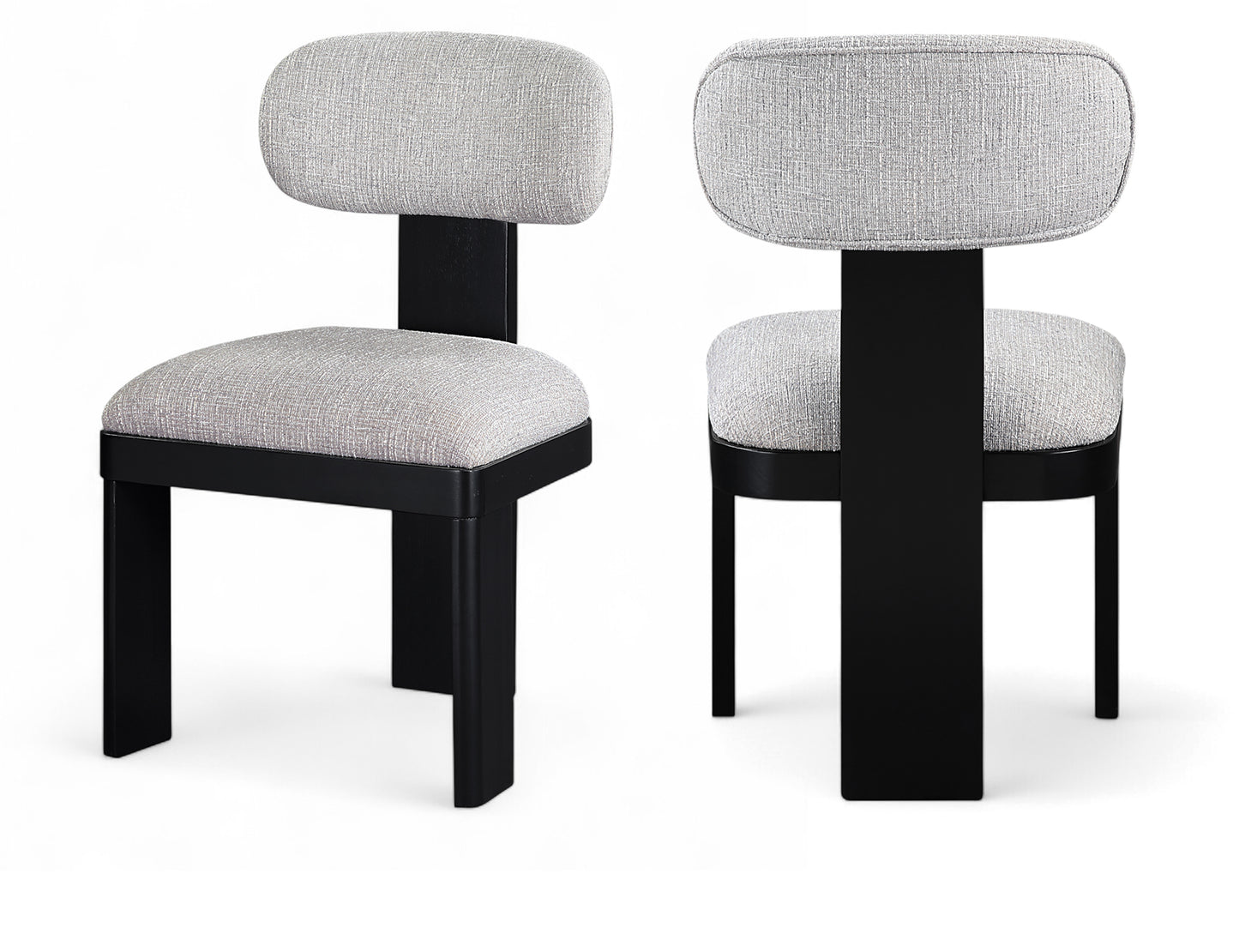 Timbra Linen Textured Fabric Upholstered Dining Chair