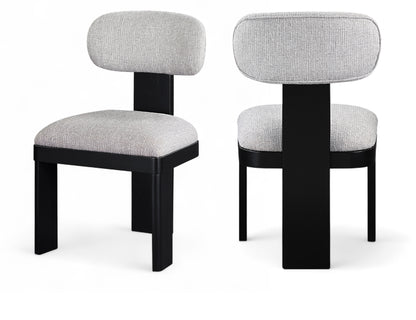 Timbra Linen Textured Fabric Upholstered Dining Chair