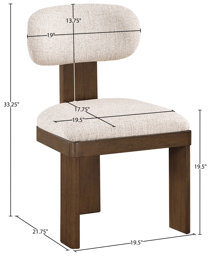 Timbra Linen Textured Fabric Upholstered Dining Chair