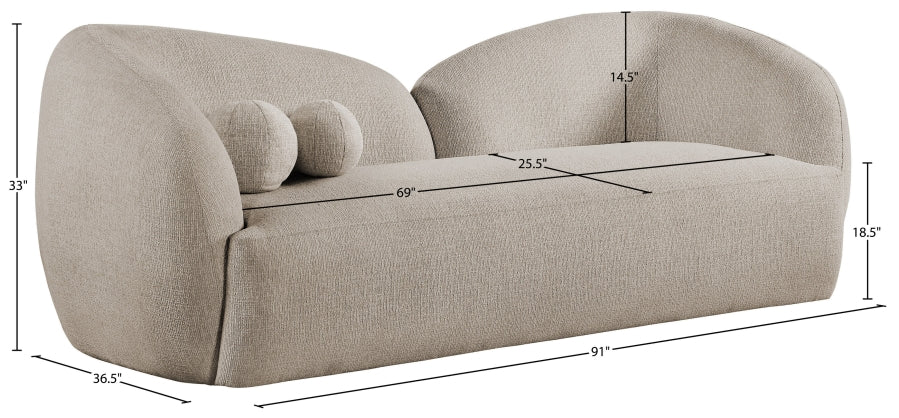 Elowen 91" Fabric Upholstered Sofa