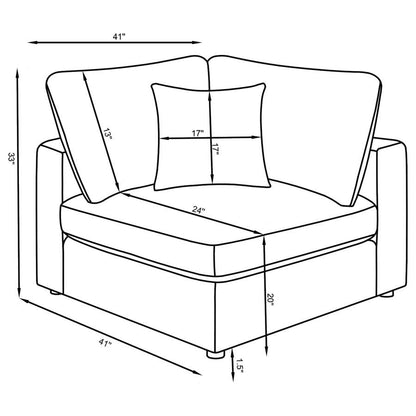 Serene 4-piece Upholstered Modular Sectional Beige