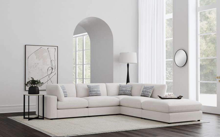Serene 5-Piece Upholstered Modular Sectional Sofa Beige