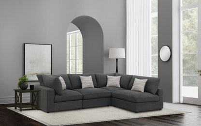 Serena 4-piece Upholstered Modular Sectional Sofa Charcoal