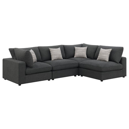 Serena 4-piece Upholstered Modular Sectional Sofa Charcoal