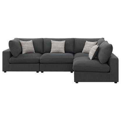Serena 4-piece Upholstered Modular Sectional Sofa Charcoal