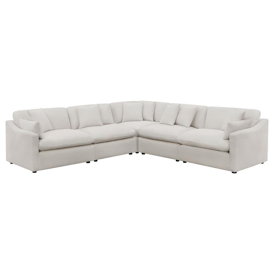 Hobson 5-Piece Upholstered Modular Sectional Sofa Ivory