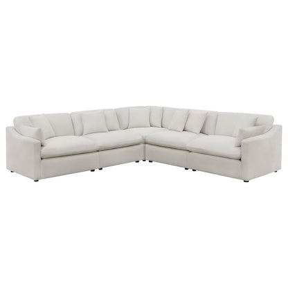 Hobson 5-Piece Upholstered Modular Sectional Sofa Ivory