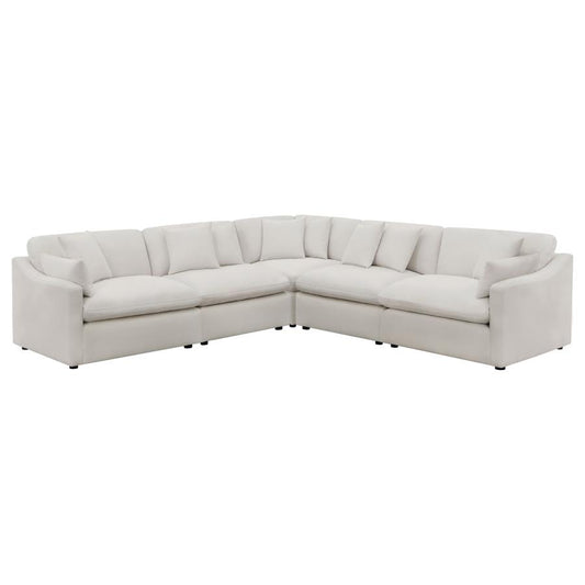 Hobson 5-Piece Upholstered Modular Sectional Sofa Ivory
