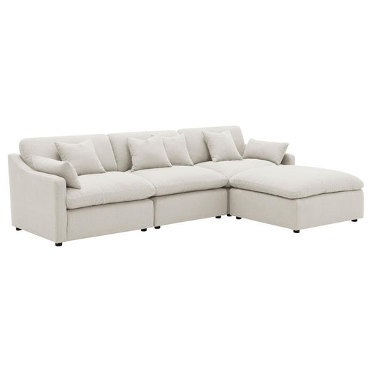 Hobson 4-Piece Upholstered Modular Sectional Sofa Ivory