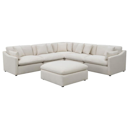 Hobson 6-Piece Upholstered Modular Sectional Sofa Ivory