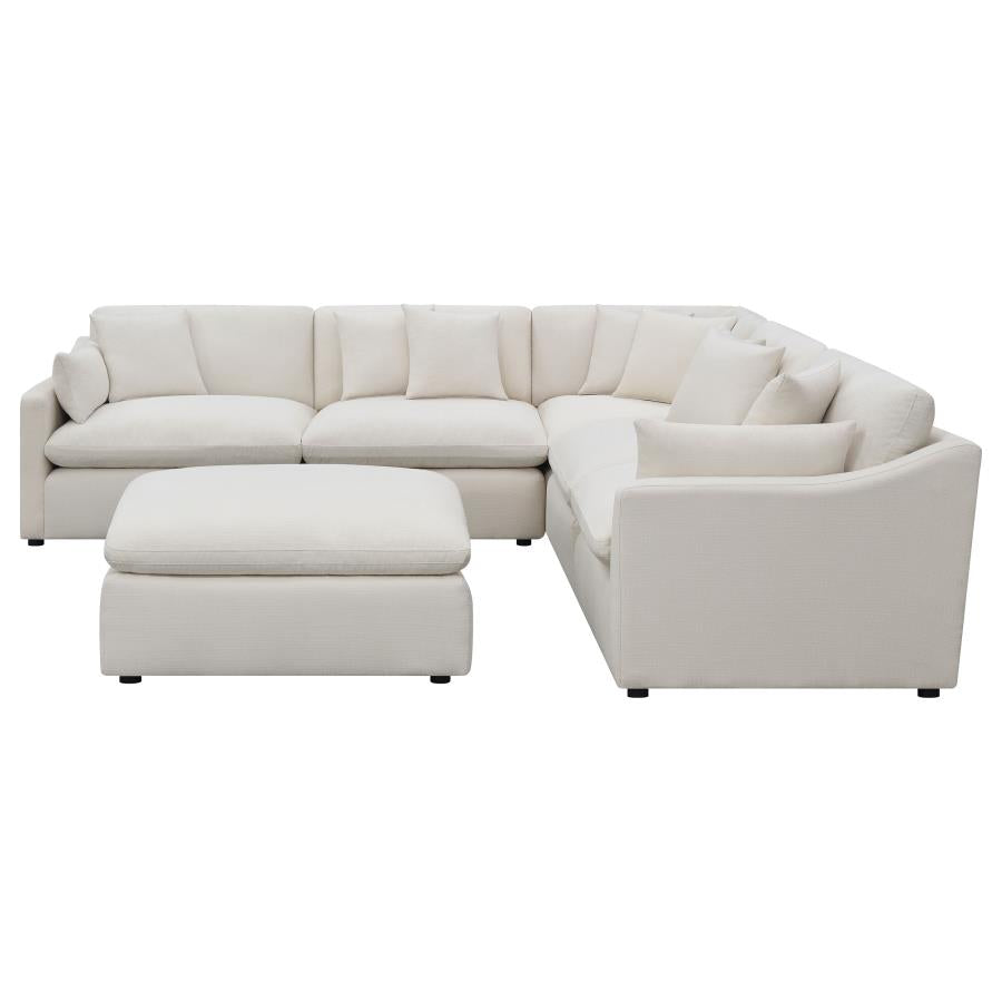 Hobson 6-Piece Upholstered Modular Sectional Sofa Ivory