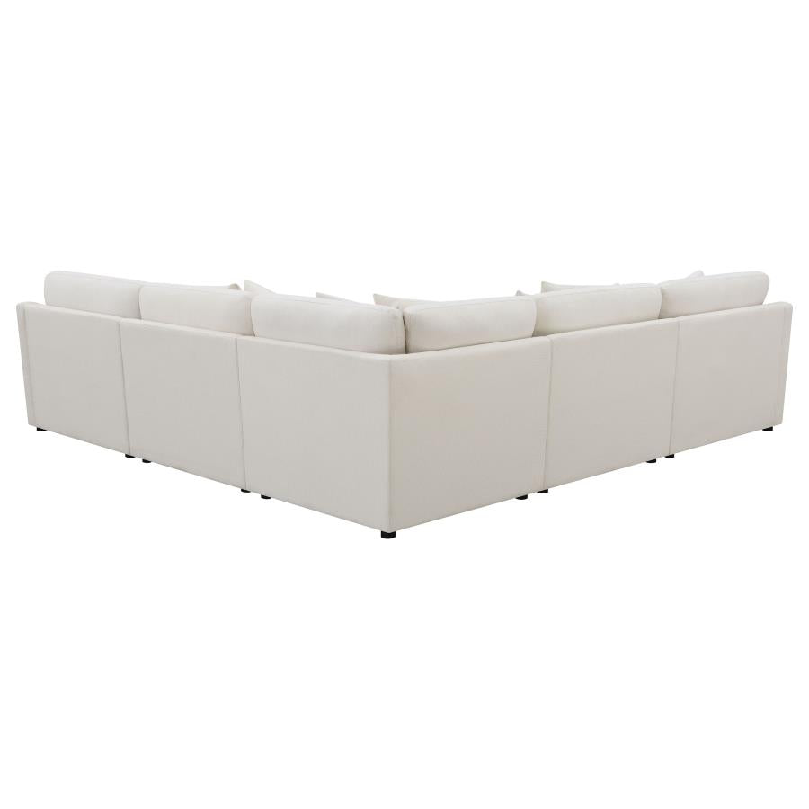 Hobson 6-Piece Upholstered Modular Sectional Sofa Ivory