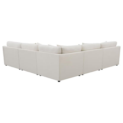 Hobson 6-Piece Upholstered Modular Sectional Sofa Ivory