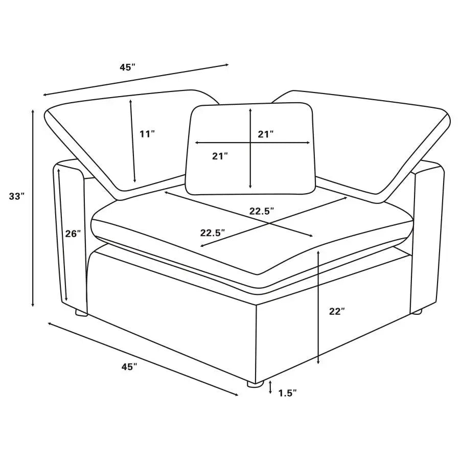 Raleigh 5-piece Boucle Upholstered Modular Sectional Ivory