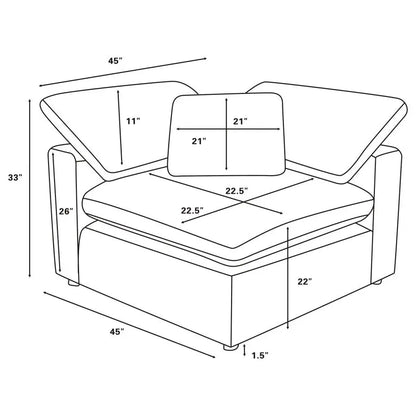 Raleigh 5-piece Boucle Upholstered Modular Sectional Ivory
