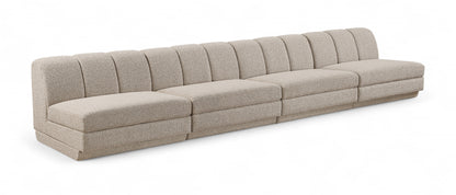 Modari 160" Fabric Upholstered 4pc. Armless Modular Sofa