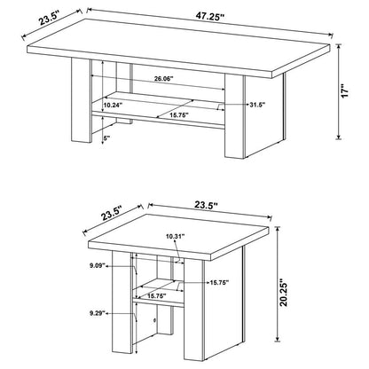 Rodez 3-piece Engineered Wood Coffee Table Set Black Oak