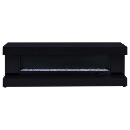 MALLORY TV STAND FIREPLACE CONSOLE BLUETOOTH SPEAKER WHITE HIGH GLOSS