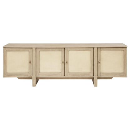 KAILANI 79-INCH 4-DOOR CANE TV STAND MEDIA CONSOLE BEIGE OAK