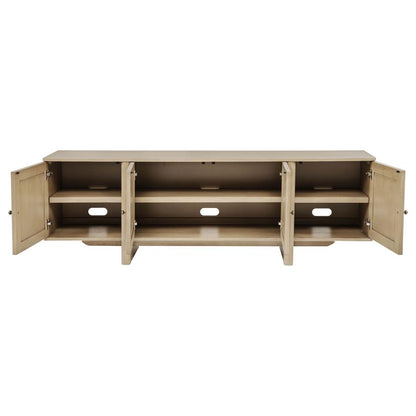 KAILANI 79-INCH 4-DOOR CANE TV STAND MEDIA CONSOLE BEIGE OAK