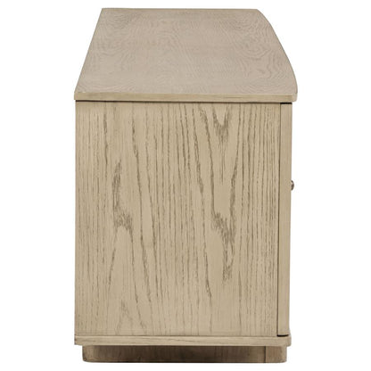 KAILANI 79-INCH 4-DOOR CANE TV STAND MEDIA CONSOLE BEIGE OAK