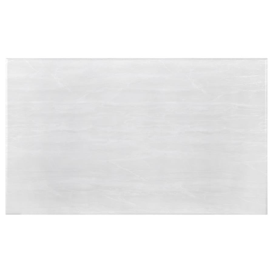 Kerwin U-base Rectangle Coffee Table White and Chrome