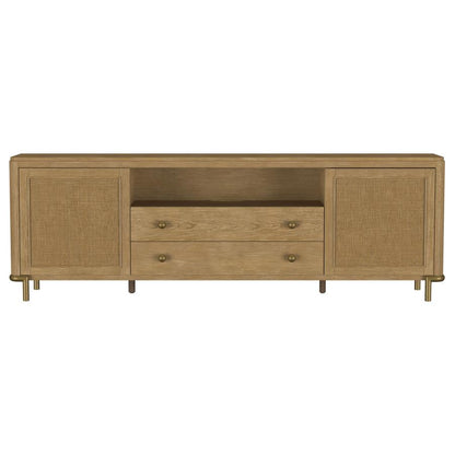 ARINI RATTAN CANE 2-DOOR TV STAND MEDIA CONSOLE SAND WASH
