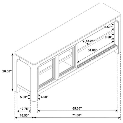 SOLANO 71-INCH 2-DOOR TV STAND MEDIA CONSOLE WEATHERED MANGO