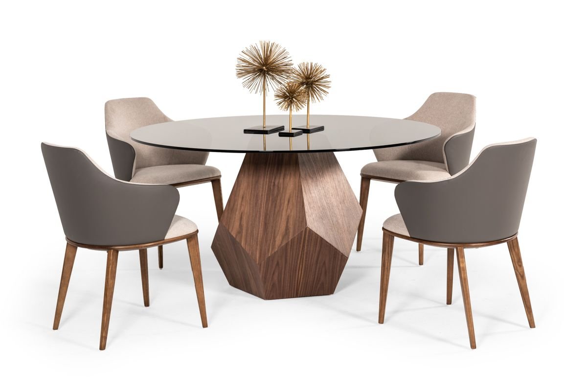 Rackham + Megan - Mid-Century Modern Walnut Dining Set 5 PC - SET 5 PC