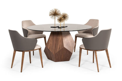 Rackham + Megan - Mid-Century Modern Walnut Dining Set 5 PC - SET 5 PC