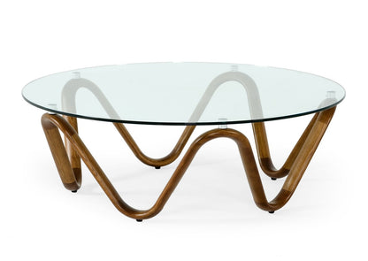 Lassen - Modern Glass & Walnut Coffee Table