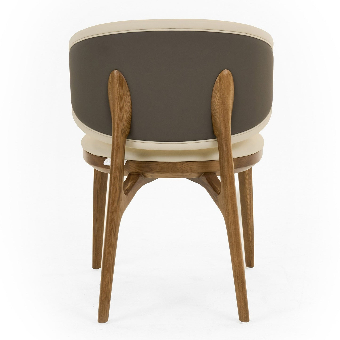 Chance - Contemporary Cream and Brown Leatherette Walnut Dining Chair