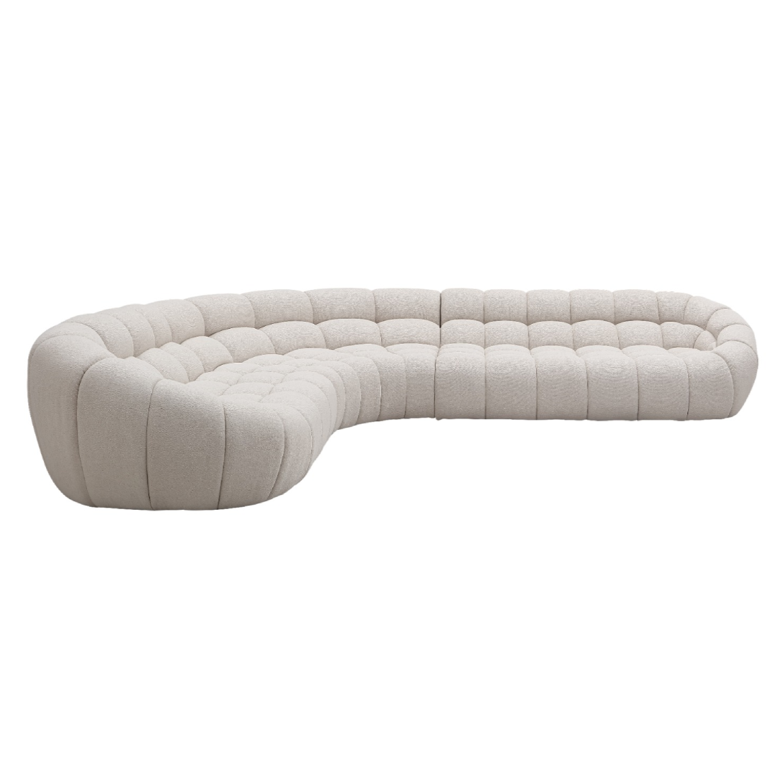 bubble Modern Beige Curved Sectional Sofa