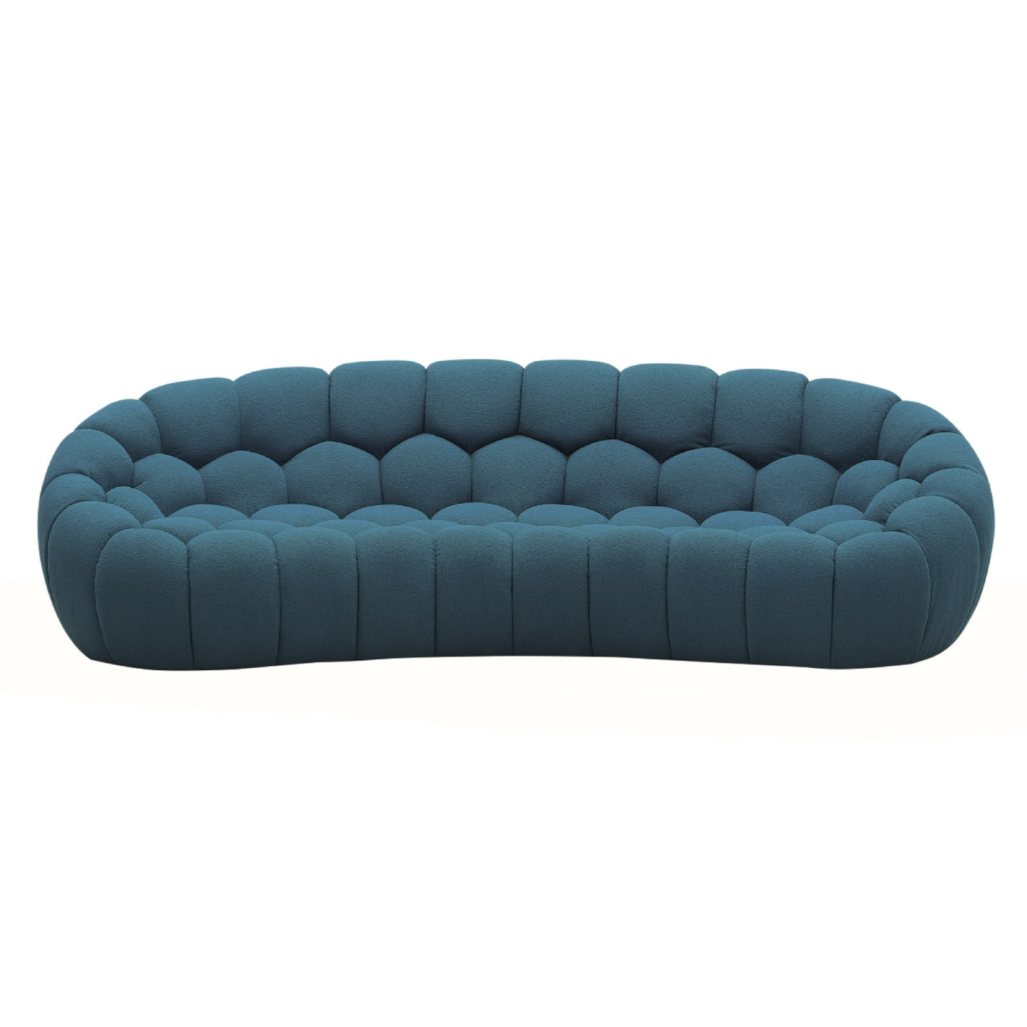 EAST Modern Curved Dark Teal Fabric Sofa