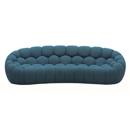 EAST Modern Curved Dark Teal Fabric Sofa