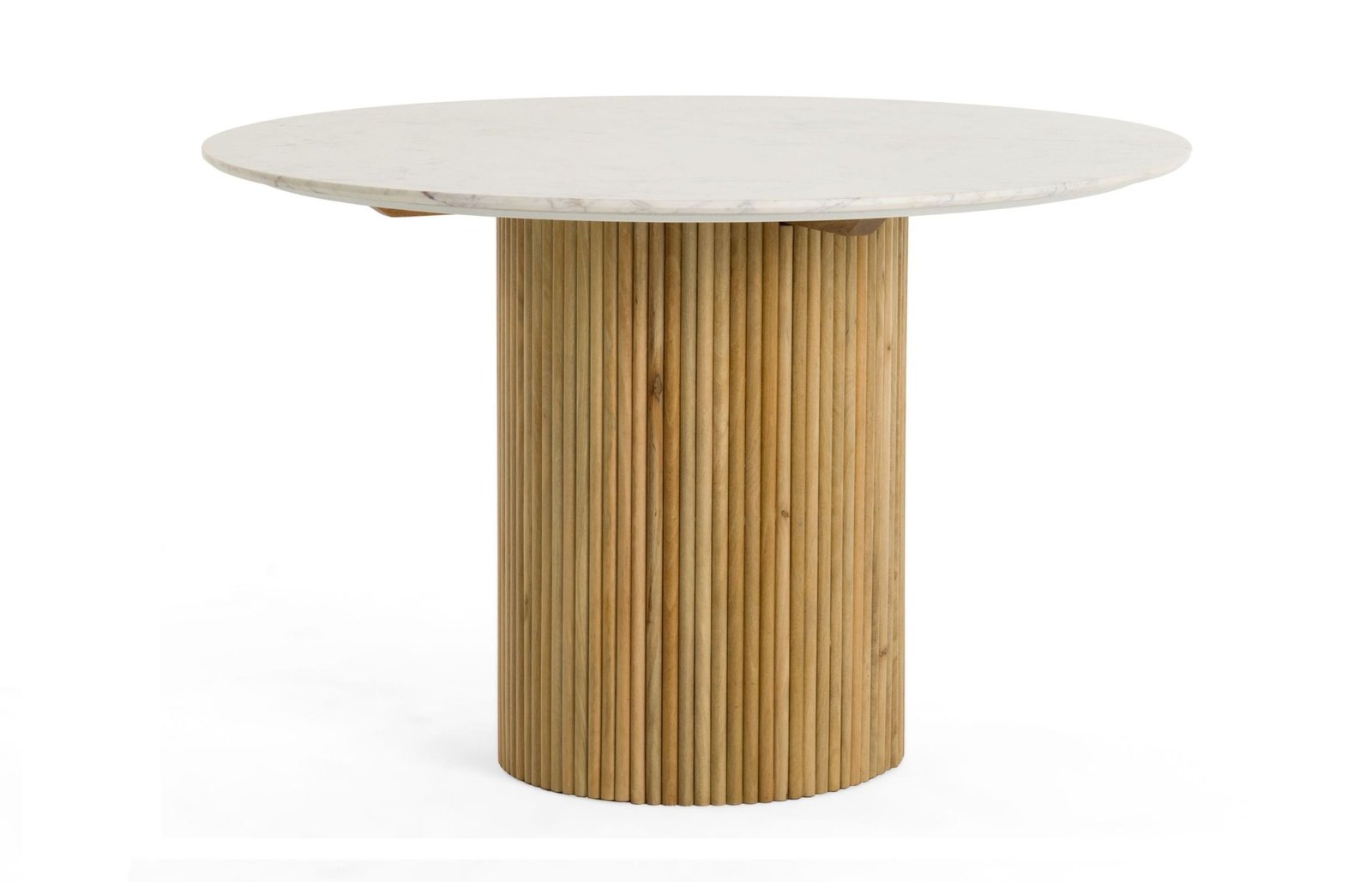 Cambridge White Marble & Mango Round Dining Table