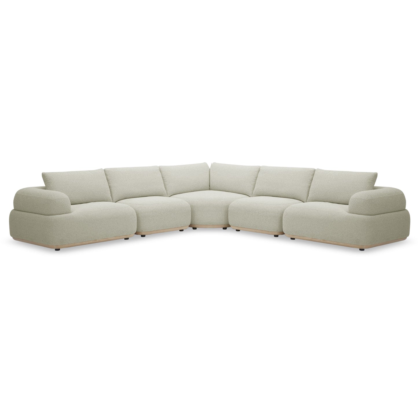 Evans - Contemporary Off-White Fabric Modular Sectional Sofa-5-Piece Sectional