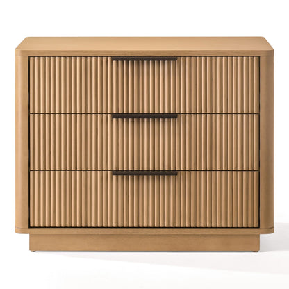 Santa Monica - Modern Natural Oak 3 Drawer Nightstand
