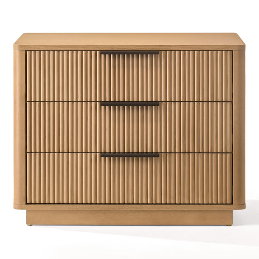 Santa Monica - Modern Natural Oak 3 Drawer Nightstand