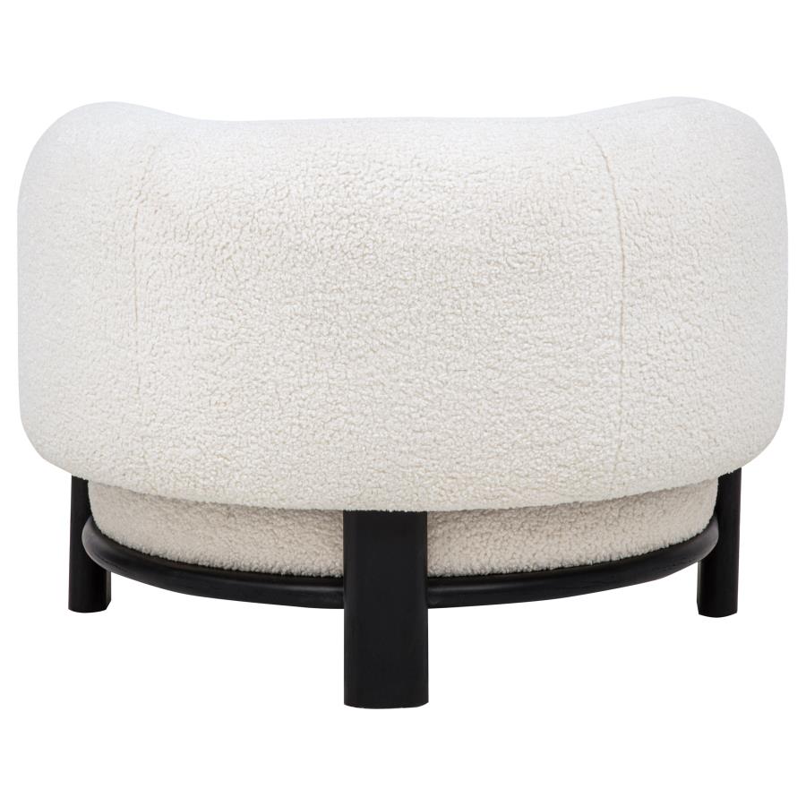 Lawler Upholstered Barrel Back Accent Chair Ivory and Black