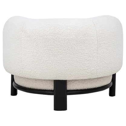 Lawler Upholstered Barrel Back Accent Chair Ivory and Black