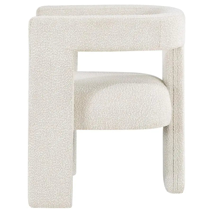 alaska Boucle Upholstered Accent Side Chair White
