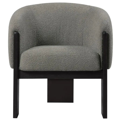 VALERIA Boucle Upholstered Barrel Back Accent Chair Brown
