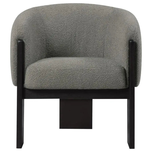 VALERIA Boucle Upholstered Barrel Back Accent Chair Brown