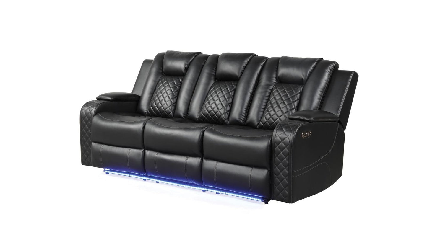 BENZ 2 PC LIVING ROOM SET IN BROWN - SOFA BLACK