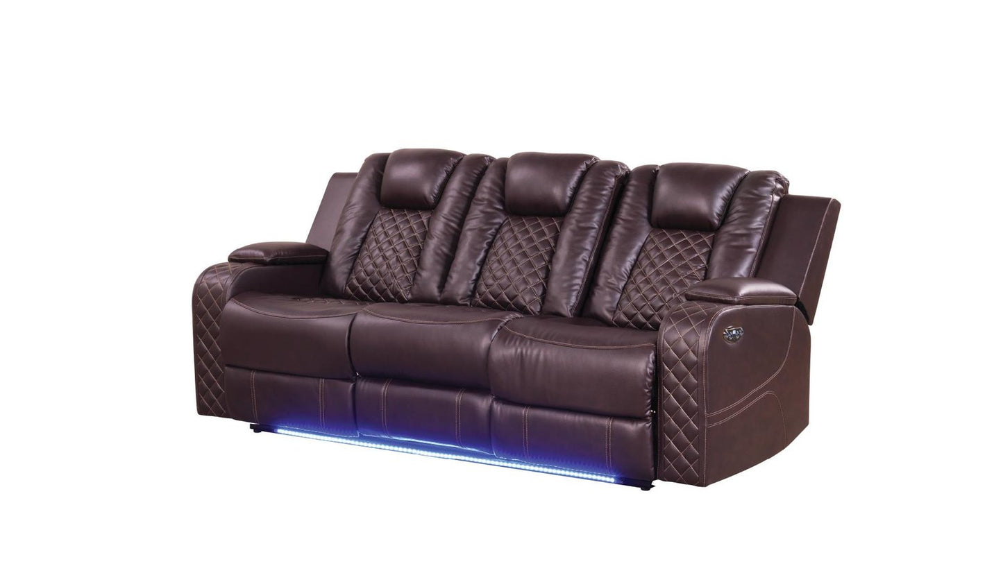 BENZ 2 PC LIVING ROOM SET IN BROWN - SOFA BROWN