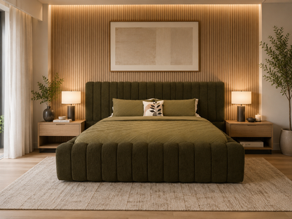 Isabella Bed – Teddy Olive (Custom Made)