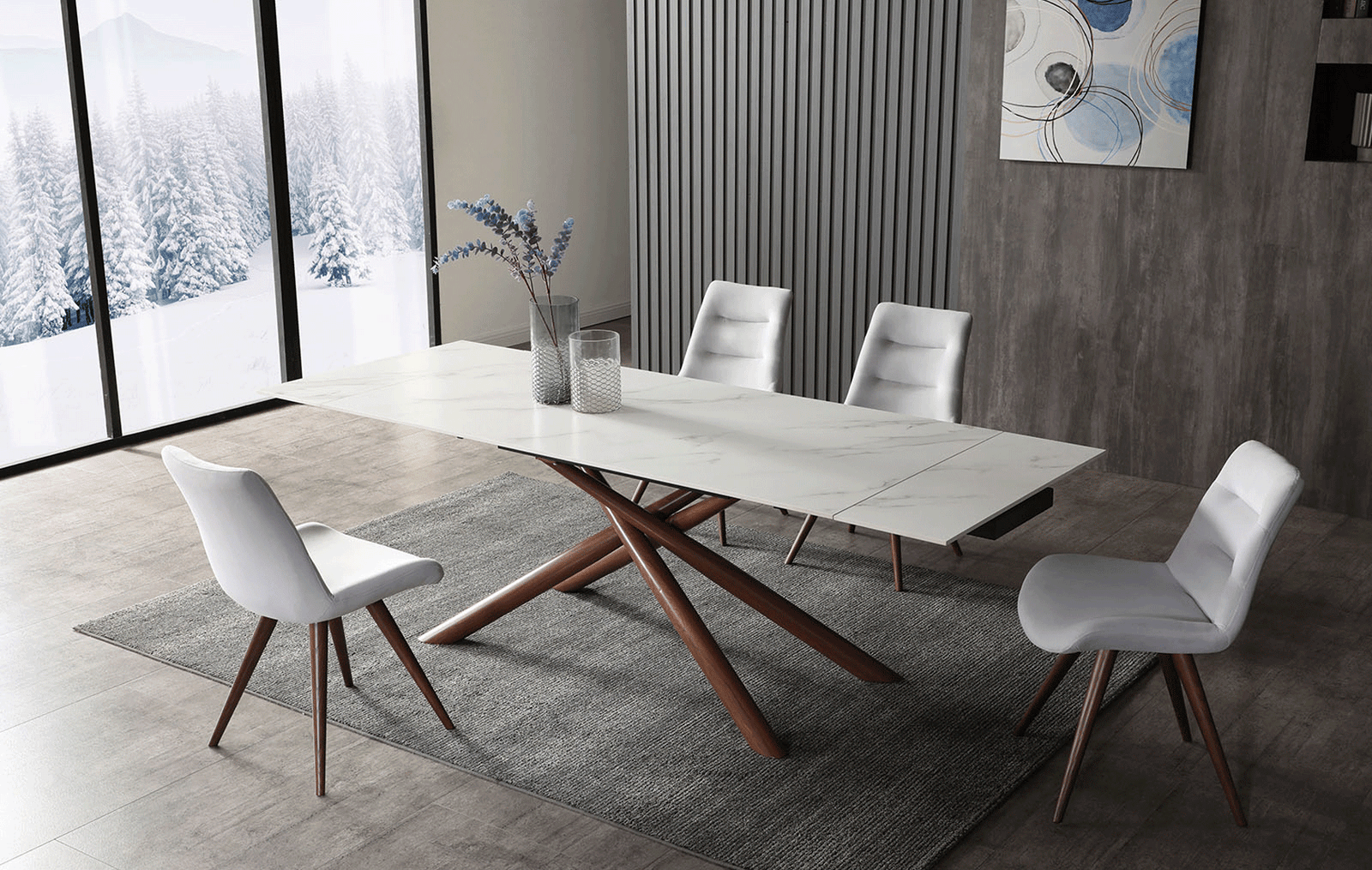 9063 Dining Table with 1313 Chairs - SET 7 PC